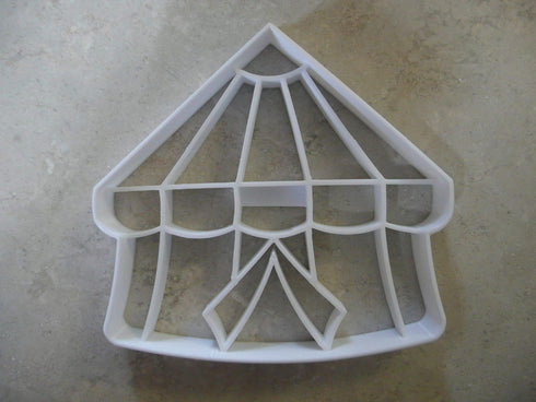 DETAILED CIRCUS TENT COOKIE CUTTER - White Plastic, Hand Wash Only, Made in USA