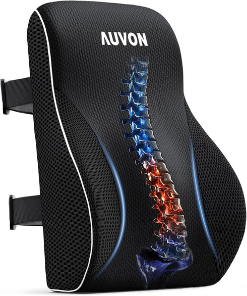 AUVON Lumbar Support Pillow for Office Chair with Patented Bulge for Lower