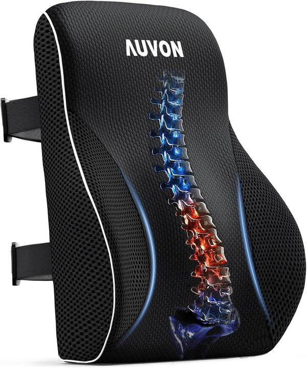 AUVON Lumbar Support Pillow for Office Chair with Patented Bulge for Lower