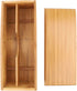 Tomotato Wooden Chopsticks Storage Box - Bamboo Silverware Organizer with Lid for Home Kitchen