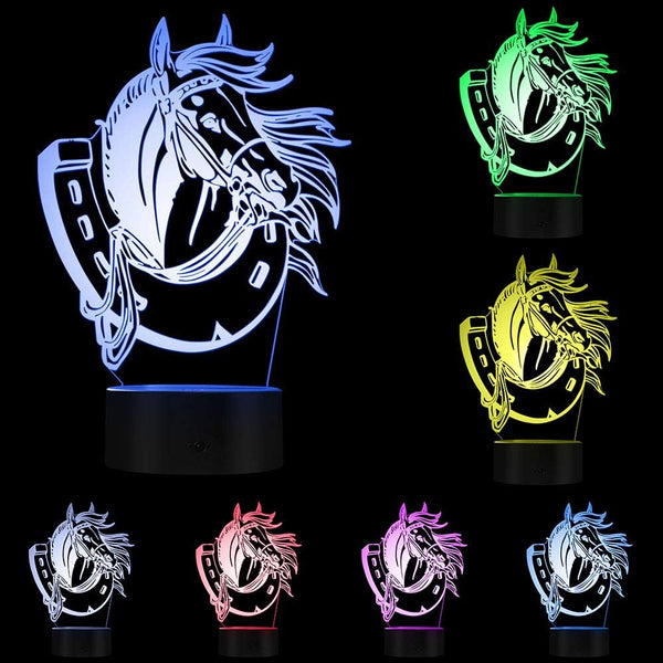 The Geeky Days Horse Modern Lighting - 3D Optical Illusion Light USB Night Lamp for Home Table Desk Decor