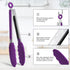 HOTEC Premium Stainless Steel Locking Kitchen Tongs, Set of 2 (9" and 12"), Silicone Tips, Purple