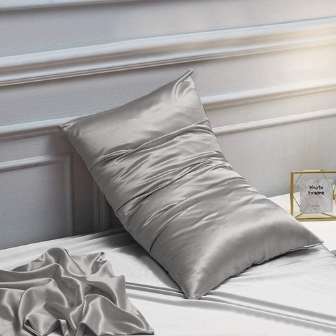 NTBAY Satin Body Pillowcase - Luxurious Silky Pillow Case with Envelope Closure, 20x54 Inches, Grey