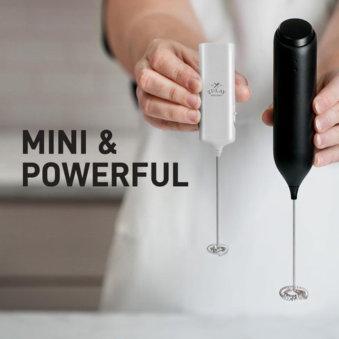 Mini & Mighty Milk Frother Wand Powerful Handheld Coffee Frother, Battery Operated Drink Mixer Compact Pocket Size