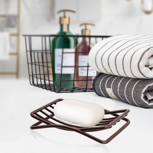 Soap Dish for Shower, Stainless Steel Self-Draining Bar Soap Holder, Easy Cleaning Quick Dry, Bronze
