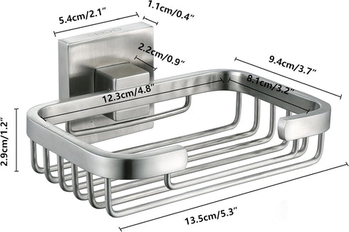 SEIDO 304 4.8" 3.2" Soap Dish for Shower Wall, Stainless Steel Bar Soap Holder for Bathroom & Kitchen, Brushed Nickel