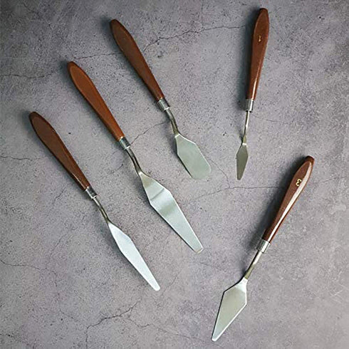 Cake Cream Spatula Set - 5 Pieces Stainless Steel Frosting Baking Pastry Tool for Decorating