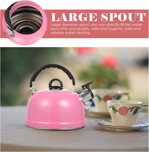 MAGICLULU Whistling Kettle, Mini Tea Kettle for Stovetop, Spherical Stainless Steel Teapot with Sound Pot