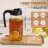 64 oz Mason Jar Pitcher with Tea Filter, Airtight & Leakproof Glass Pitcher with Lid, Sun Tea Glass Jar for Outside