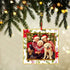 WaaHome Christmas Ornaments Picture Frame 2025-3'' Floral Photo Frame, Decorations Gifts for Family Friends Women Mom