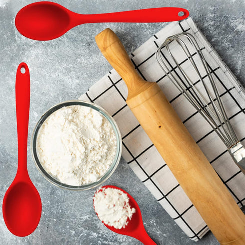 Silicone Spoons for Cooking, 10 INCHES, Serving Spoons for Mixing, Stirring & Basting, Nonstick Heat Resistant, 3 PCS