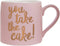 Slant Collections Jumbo Coffee Cup Large Ceramic Mug, 20-Ounces, You Take the Cake!