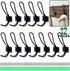 Keadic 12 Pack Heavy Duty Rustic Black Coat Hooks Kit, Wall Mounted Coat Hanger with Screws and Expansion Screws