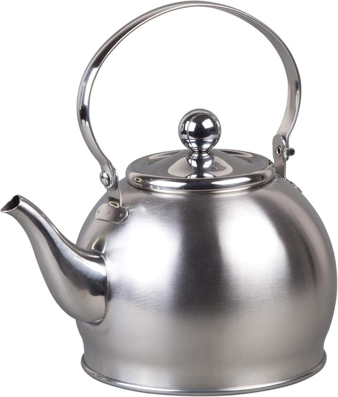 Creative Home Royal Tea 1.0 Quart Stainless Steel Stovetop Tea Kettle with Removable Infuser Basket