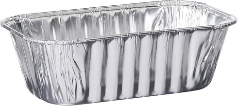 Plasticpro 1 Lb 50 Pack Disposable Loaf Pans, Aluminum Tin Foil Meal Prep Bakeware for Cakes, Bread, Meatloaf