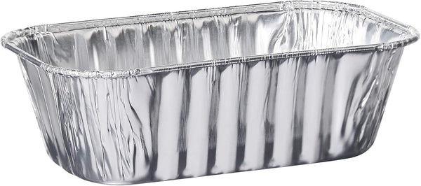 Plasticpro 1 Lb 50 Pack Disposable Loaf Pans, Aluminum Tin Foil Meal Prep Bakeware for Cakes, Bread, Meatloaf