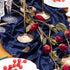 Socomi Navy Blue Velvet Table Runner, 20 x 120 Inches, Luxurious Thick Cotton for Christmas, Thanksgiving