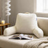 Yagamo Reading Pillow for Bed Sitting Up, Adults and Teens Backrest with Arms, Velvet Back Support Pillow for Sitting