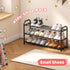 kiplant Closet, 3-Tier Closet Shoe Rack for Expandable Shoe Rack Metal Organizer, Heavy Duty Black Shoe Storage Shelf
