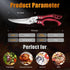 Dream Reach Poultry Shears, Red Heavy Duty Kitchen Shears with Serrated Edge, No Rust Spring Loaded, Multipurpose