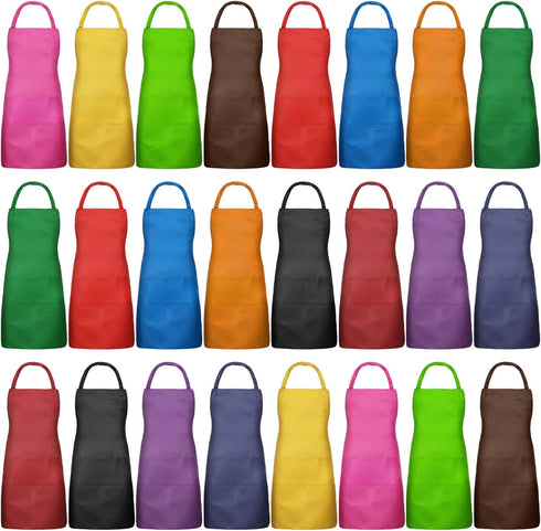 Tarpop 24 Pack Bib Aprons Unisex Commercial Apron Resistant Apron Kitchen BBQ