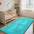 3x7 Teal Blue Rug Fluffy Rugs, Teal Area Rugs for Bedroom, Soft Cute Baby Play Mat, Indoor Floor Carpet for Teen