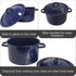 IMUSA USA C20666-1062810W Speckled Enamel Stock Pot with Lid, 4 Quart, Blue by Imusa