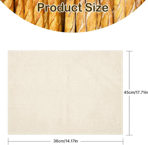 3Pcs Linen Cloth for Bread Baking 14x18 Inches Tea Towels for Baking Sourdough Bread Proofing Towel Pastry Cloth for Dough, Baguettes, Loaves, Pastry, Homemade Bread