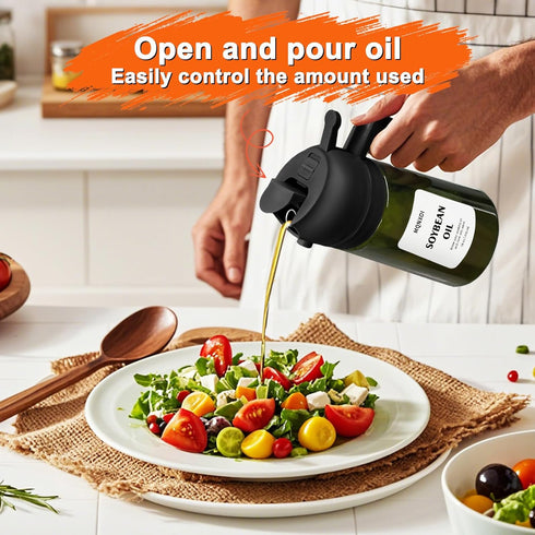 mqnxoi 2 1 16oz/470ml Oil Sprayer for Cooking, in Olive Oil Dispenser Bottle for Kitchen, Premium Glass, Food-grade Oil