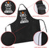 Rosoz Funny BBQ Black Chef Aprons for Men, Grill Master, Adjustable Kitchen Cooking Aprons with Pocket, Waterproof Oil