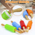 4 Pack Mini Rolling Pin for Kids, 9 Inch Wooden Handle Non-Stick Silicone Rolling Pins for Children Cake Baking