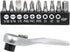 Performance Tool W9127 72-Tooth Mini Ratchet & Bit Set with 10pc Bits, Chrome Vanadium Steel