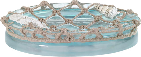 Countertop Avanti Linens - Soap Dish, Resin Soap Holder, Beach Inspired Bathroom Accessories (Seaglass Collection)