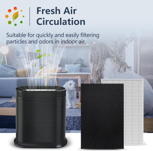 HPA300 HEPA Filter Replacement for Honeywell HPA300 Series Air Purifiers, Replace HRF-R3 (6 True HEPA + 8 Carbon)