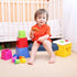6.7''H Lawei Small Foot Stool Ottoman, Rectangle Fabric Footstool with Wood Legs, Shoe Seat Step Stool Under Desk