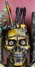 Ebros Gift Mad Max Steampunk Cyborg Robotic Skull Decorative Box, Jewelry Trinket Storage or Makeup Brush Holder