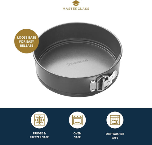 MasterClass KCMCHB45 30 cm Springform Cake Tin, 12 Inch Extra Large Round Pan, Grey, PFOA Non Stick