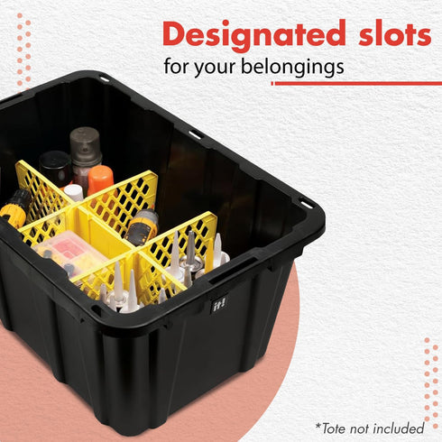 Universal 27-gal. Tough Storage Tote Divider, 6-slot Strong Box Divider for Storage Containers, Easy to Attach