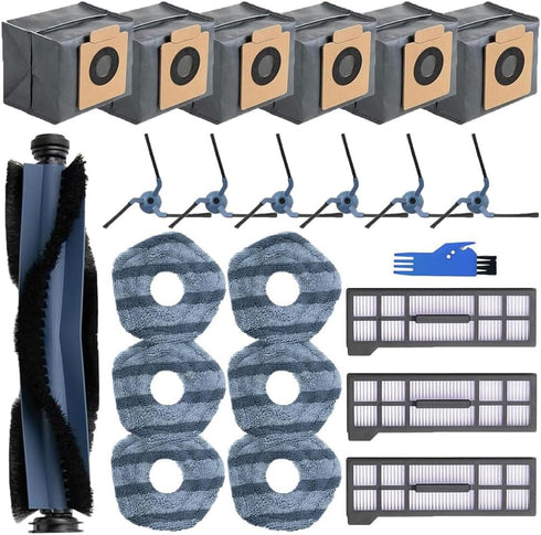 eufy X10 Pro Omni Robot Vacuum Replacement Parts Kit, 1 Roller Brush, 3 HEPA Filters, 6 Side Brushes, 6 Mop Cloths, 6