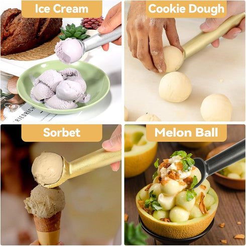 Scoop,7 inches Ice Cream Nonstick Anti-Freeze One Piece Aluminum Scooper Spoon, Heavy Duty Durable Design, Easy Clean
