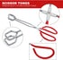 MSY BIGSUNNY Heavy Duty Stainless Steel Scissor Tongs with Soft Handles (1, red 10")