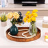HouseJoy Display,16.5"x13" Acacia Wood Serving Tray with Handles, Decorative Ottoman Tray Platter for Breakfast in Bed