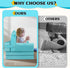 Cozy Dinosaur Kids Sofa Bed with Removable Washable Cover & Magic-Tape Backrest Foldable Toddler Chair, Crystal Velvet