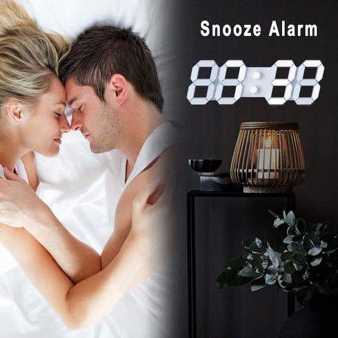 EDUP HOME 3D LED Digital Wall Clock/Desk Alarm Clock with Remote Control, 9.7" LED Night Light