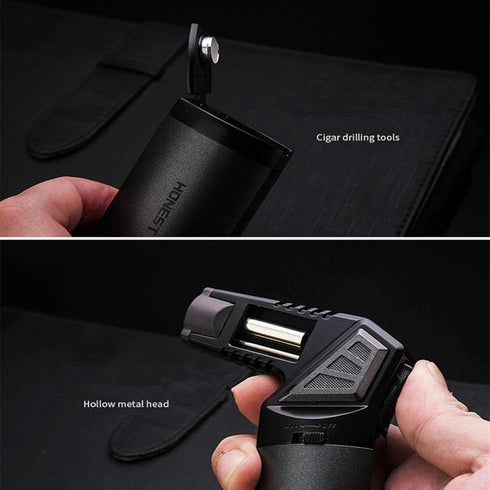 Butane Torch Lighter, Refillable Adjustable Jet Flame, Multipurpose Outdoor Windproof Cooking Torch (Butane Not