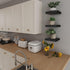 PopiShelves 9 Inch Set 3 Small Floating Shelves for Wall - Square Black Shelves for Bedroom, Living Room, Bathroom