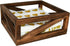 Rustic Brown Flat Napkin Holder by OwlGift, Solid Wood for Kitchen Table, Farmhouse Style Décor