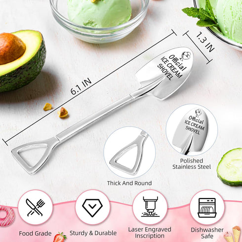 Belatelove Ice Cream Lovers Engraved Spoon Birthday Easter Gifts for Women Friends Sister Brother Daughter Son