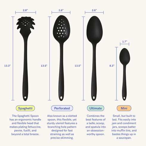 GIR Ultimate Kitchen Spoons - Heat-Resistant up to 550?, Nonstick, Seamless for Mixing, Cooking, Stirring, 13 IN