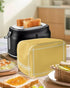 Pure Yellow Toaster Cover 4 Slice, Large Kitchen Appliance Dust Cover with Loop for Bread Machine Protection